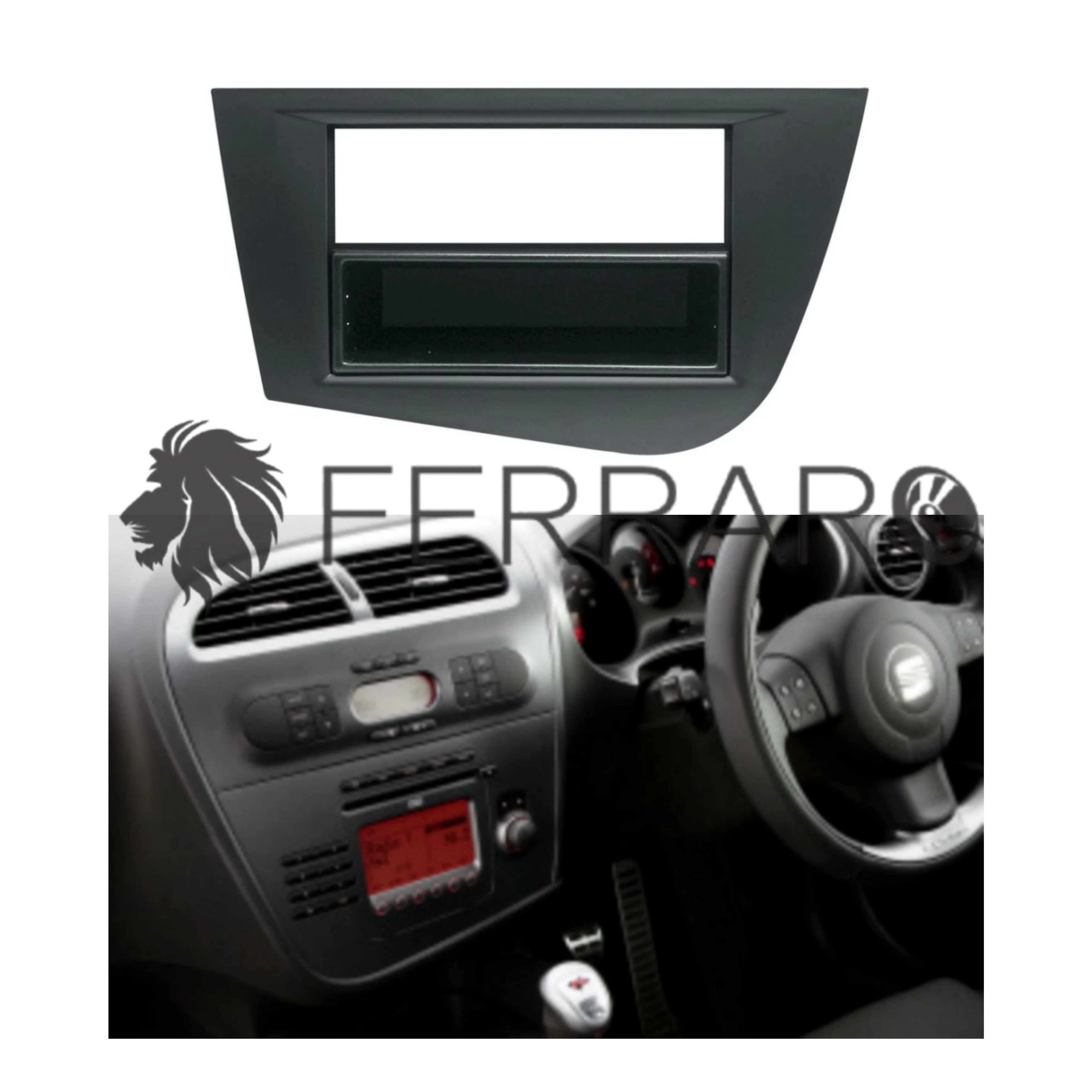 Mascherina 1DIN con Cassetto per Seat Leon (2005-2012)