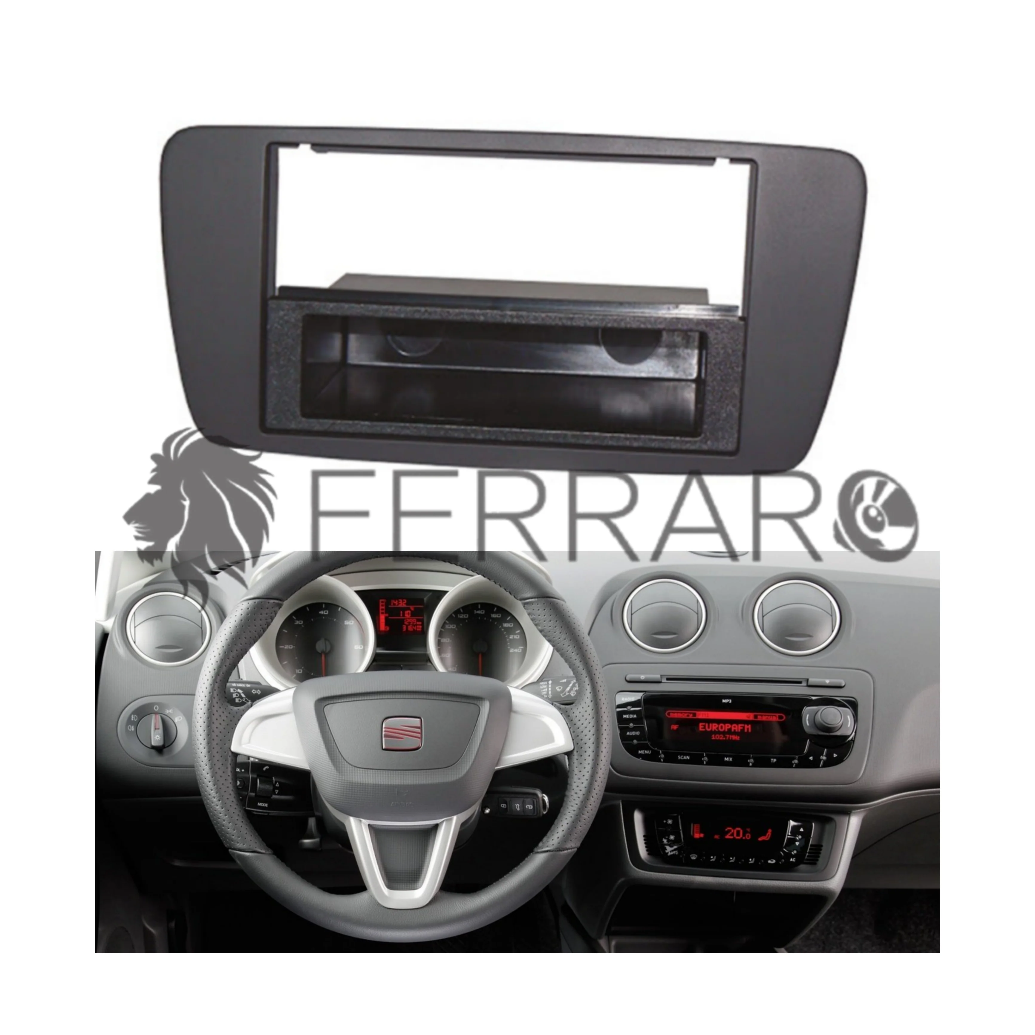 Mascherina 1DIN con Cassetto per Seat Ibiza (2008-2017) - Image 2
