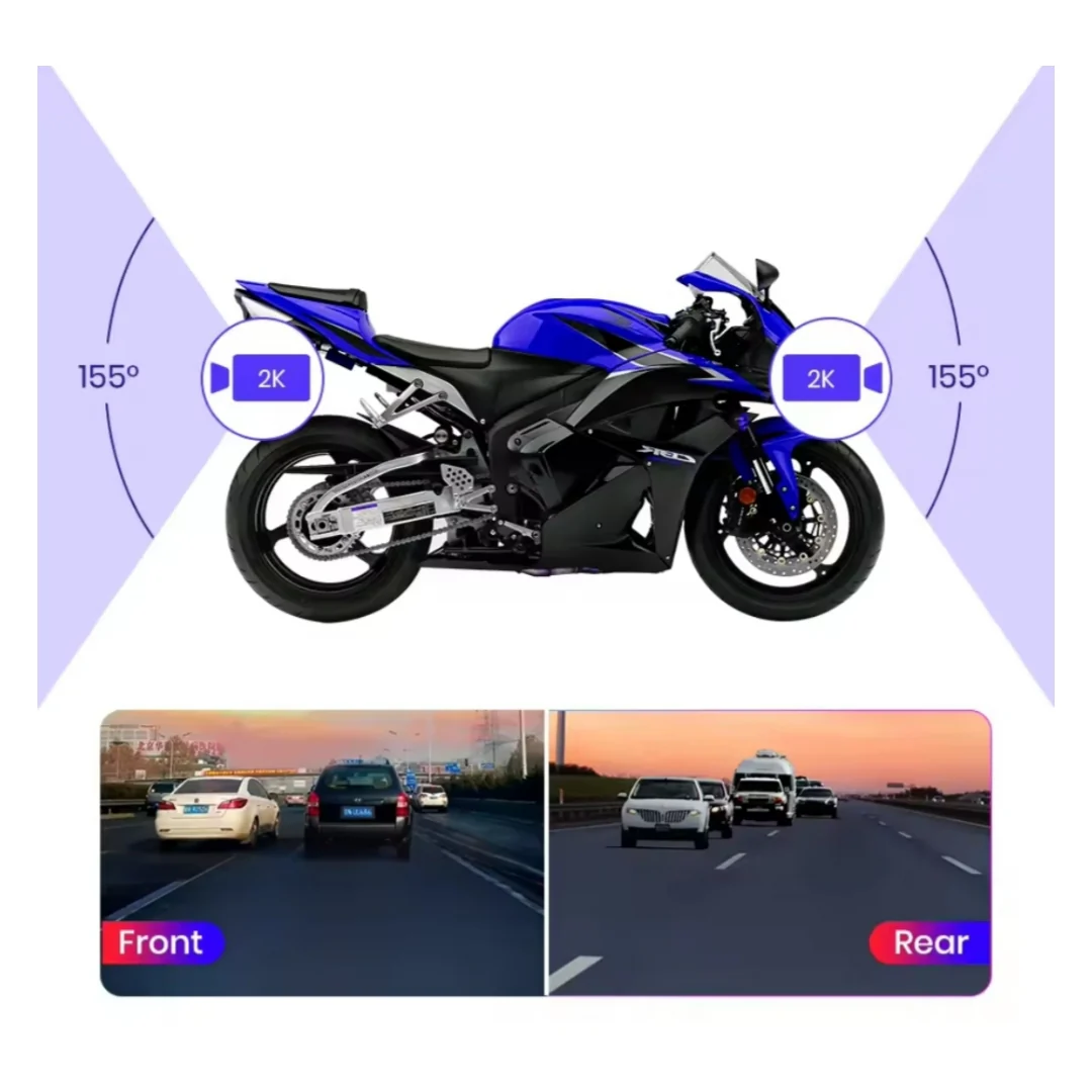 Monitor per Moto 5.5", Apple CarPlay, Android Auto, Telecamera, DashCam, Display LCD, Portatile, IP67 Impermeabile - Image 3