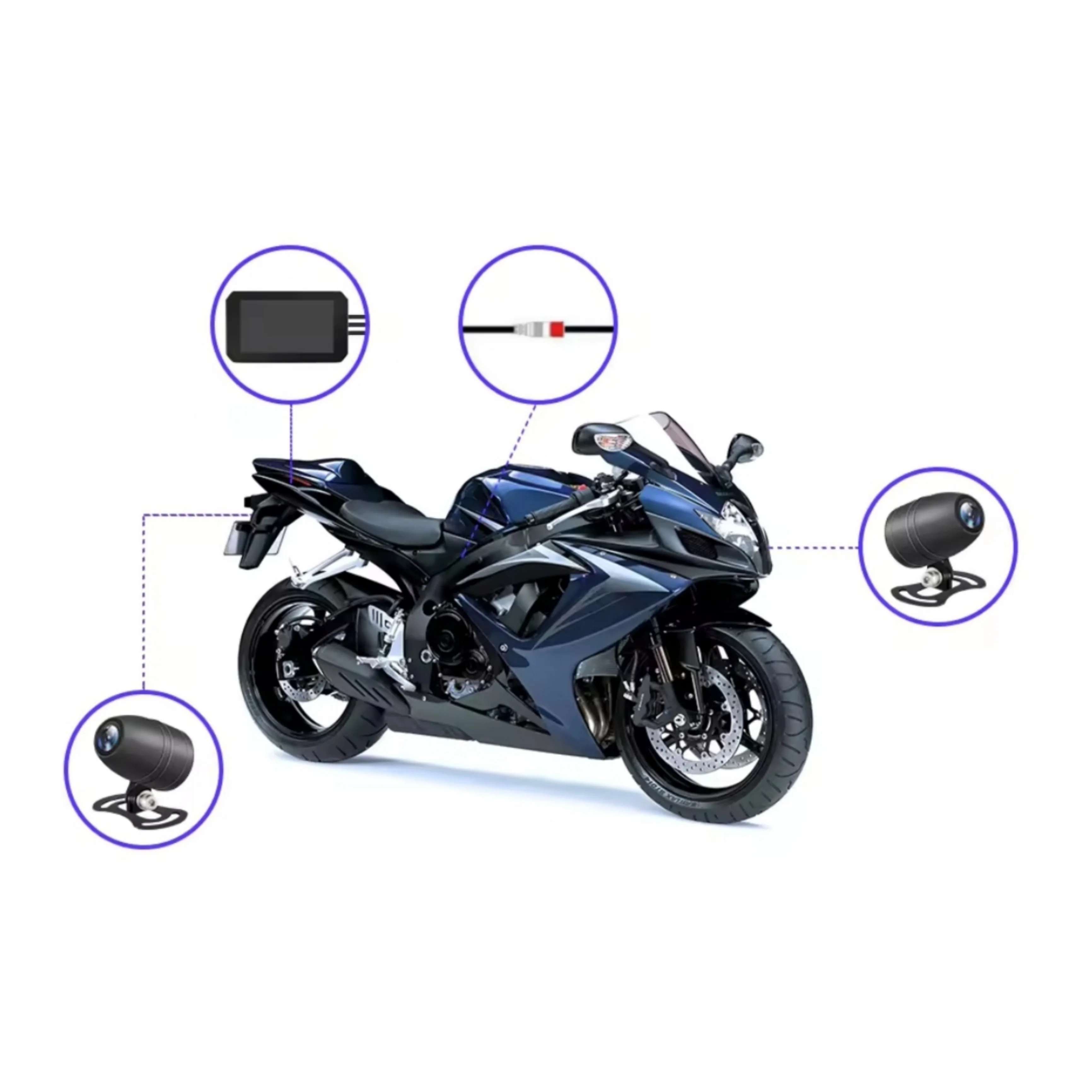 Monitor per Moto 5.5", Apple CarPlay, Android Auto, Telecamera, DashCam, Display LCD, Portatile, IP67 Impermeabile - Image 5