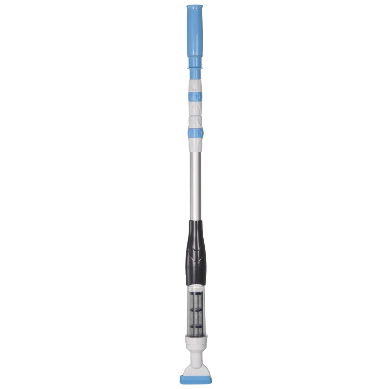Outsunny Aspirapolvere per Piscina Portatile e Cordless con Asta a 3 Livelli, Ø6x106-162 cm, Blu e Bianco - Image 4