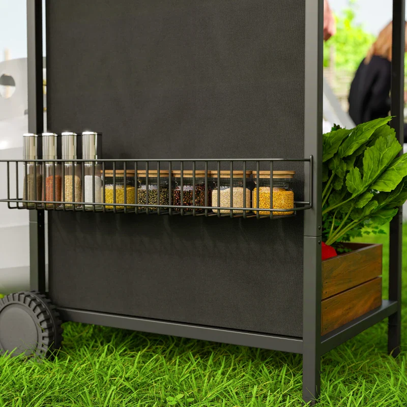 Outsunny Barbecue a Gas con 4 Bruciatori Indipendenti e Coperchio con Termometro, 108x54x97 cm, Nero - Image 4