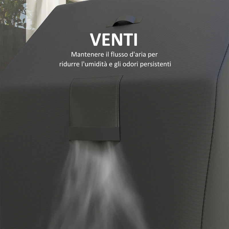 Outsunny Copertura per Barbecue Impermeabile in Tessuto Oxford 600D UPF30+ e Antivento, 147x61x122 cm, Nero - Image 4