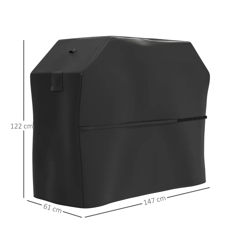 Outsunny Copertura per Barbecue Impermeabile in Tessuto Oxford 600D UPF30+ e Antivento, 147x61x122 cm, Nero - Image 9