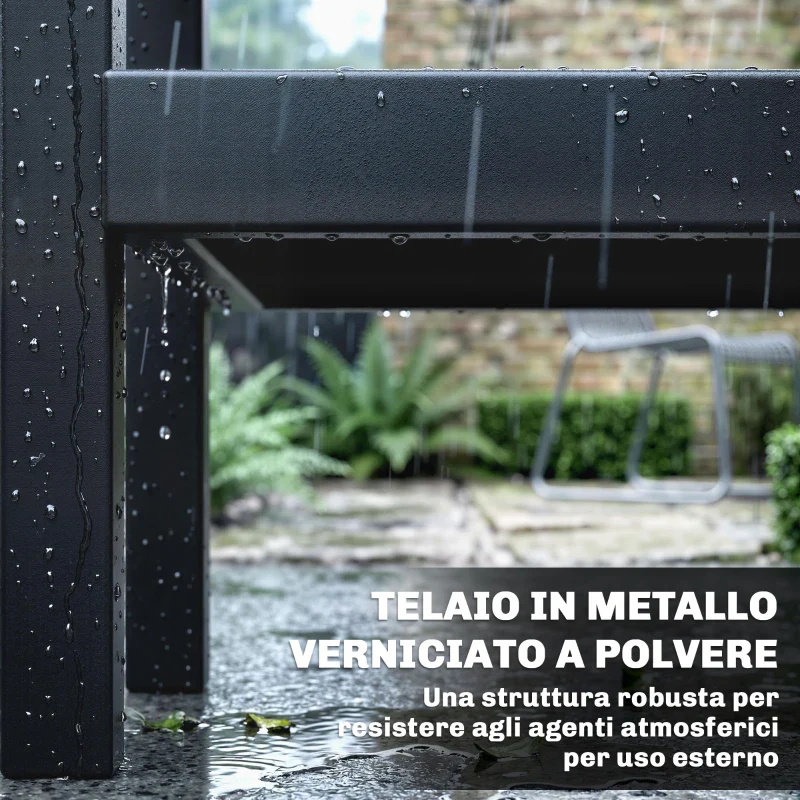Outsunny Carrello Barbecue da Esterno con Piano in Acciaio Inossidabile, Porta Spezie, Ganci e Maniglia Laterale, Nero - Image 5