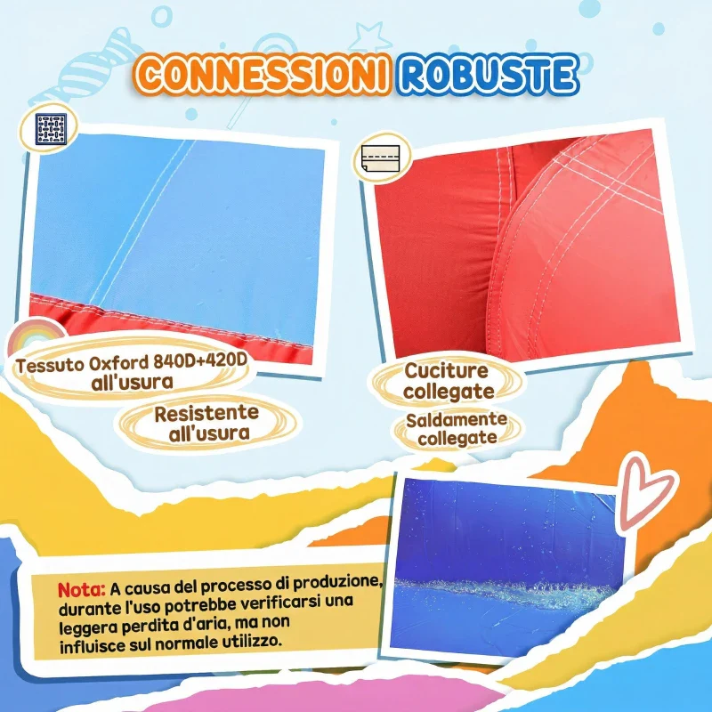 Outsunny Castello Gonfiabile 4 in 1 Bimbi 3-8 Anni, Scivolo e Piscina, 265x260x200cm - Image 5