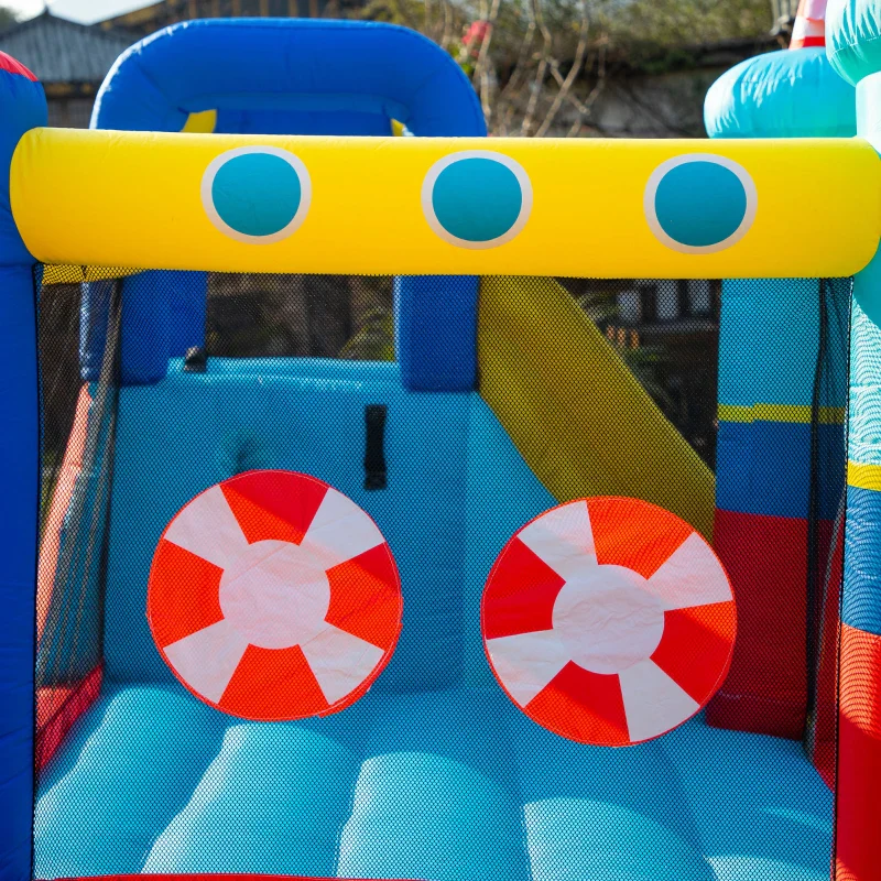 Outsunny Castello Gonfiabile 4 in 1 Bimbi 3-8 Anni, Scivolo e Piscina, 265x260x200cm - Image 6