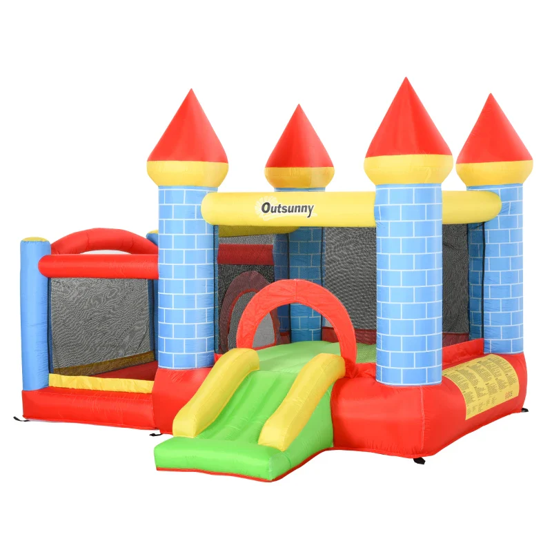Outsunny Castello Gonfiabile Gigante e Rimbalzante per Bambini 3-8 Anni con Scivolo, Piscina e Canestro, 280cmx260cmx210cm - Image 9