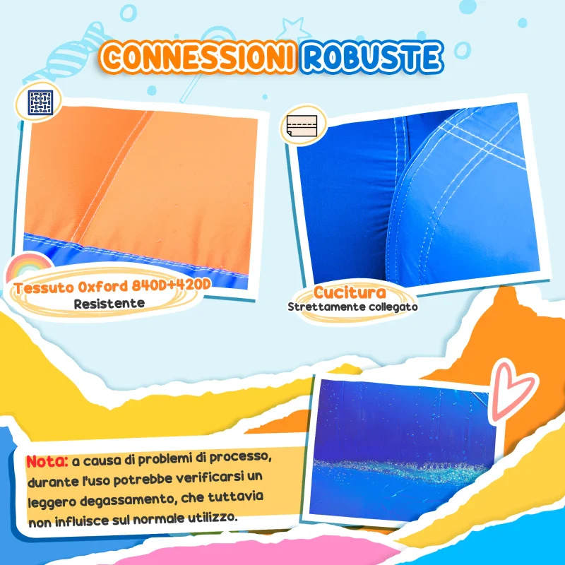 Outsunny Castello Gonfiabile Gigante e Rimbalzante per Bambini 3-8 Anni con Scivolo, Piscina e Gonfiatore 3.6x1.75x1.8m - Image 4