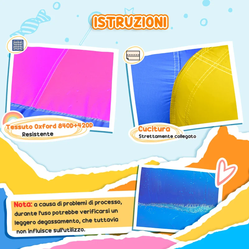 Outsunny Castello Gonfiabile per Bambini con Scivolo, Piscina e Canestro da Basket, Gioco Gonfiabile Gigante e Rimbalzante per 3 Bambini, 360x305x210 cm - Image 6