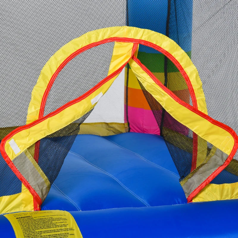 Outsunny Castello Gonfiabile per Bambini con Trampolino e Piscina, Pompa Elettrica Inclusa 280x170x155cm, Multicolore - Image 9