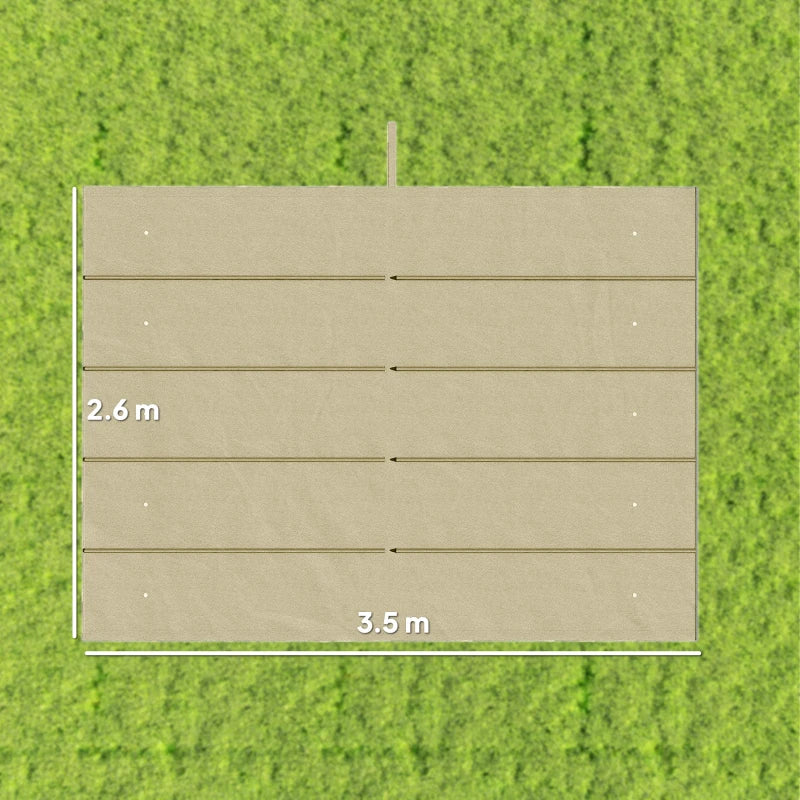 Outsunny Copertura per Gazebo Pergola 4x3 m in Poliestere Traspirante Beige con 10 Fori di Drenaggio - Image 3