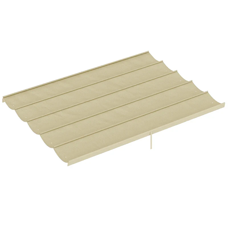 Outsunny Copertura per Gazebo Pergola 4x3 m in Poliestere Traspirante Beige con 10 Fori di Drenaggio - Image 4