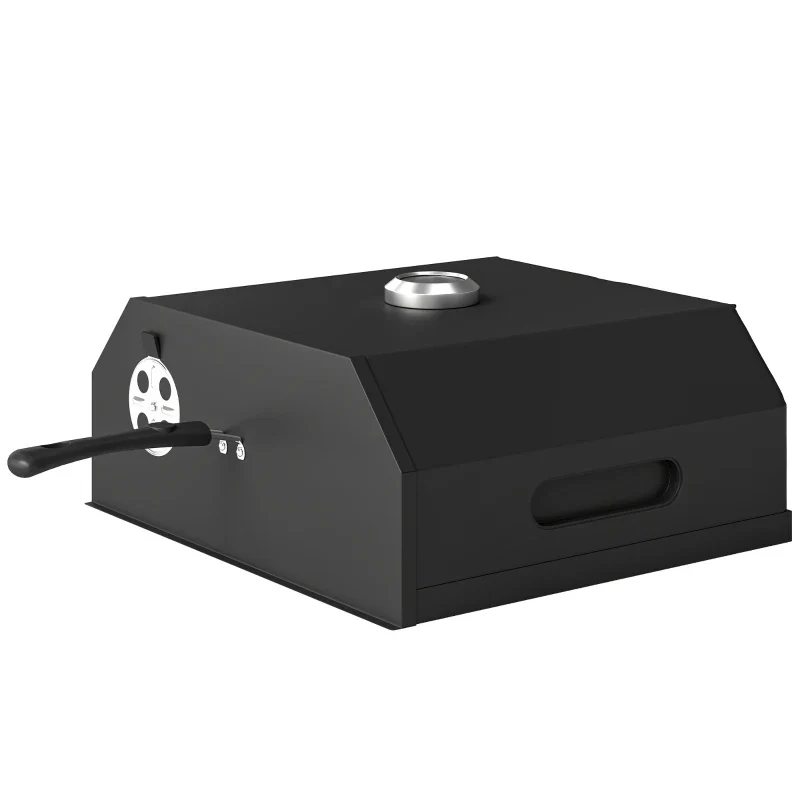 Outsunny Forno per Pizza a Legna Portatile con Pietra in Cordierite e Termometro, in Metallo, 53x40x18.5 cm, Nero - Image 3