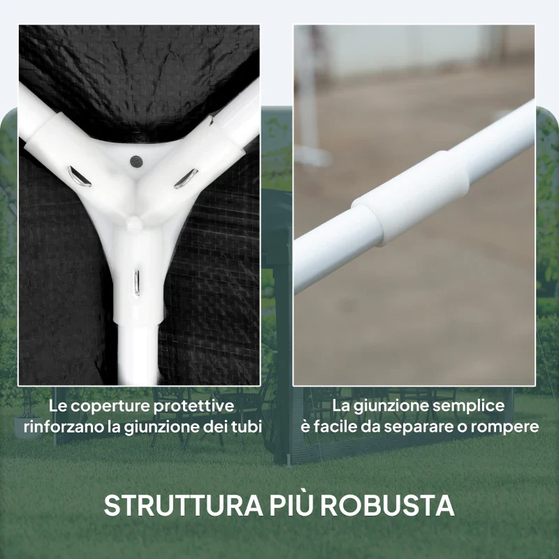 Outsunny Gazebo 4x3 m Pieghevole con Zanzariera e 2 Ingressi, in Metallo e PE, Grigio Scuro - Image 7