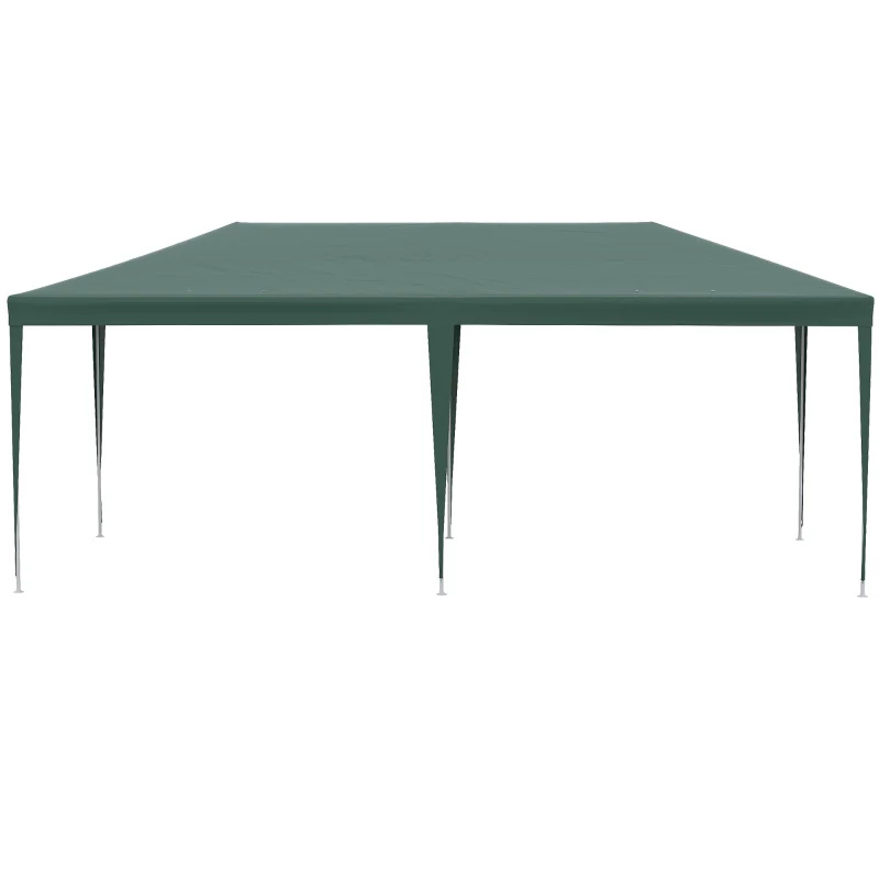 Outsunny Gazebo da Giardino 6x3 m per Eventi con Pareti Rimovibili e Finestre Trasparenti, Verde - Image 4