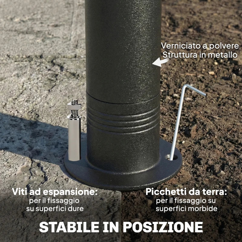 Outsunny Gazebo da Giardino Gazebo da Esterno Doppio Tetto 3x3 m Grigio Scuro - Image 7