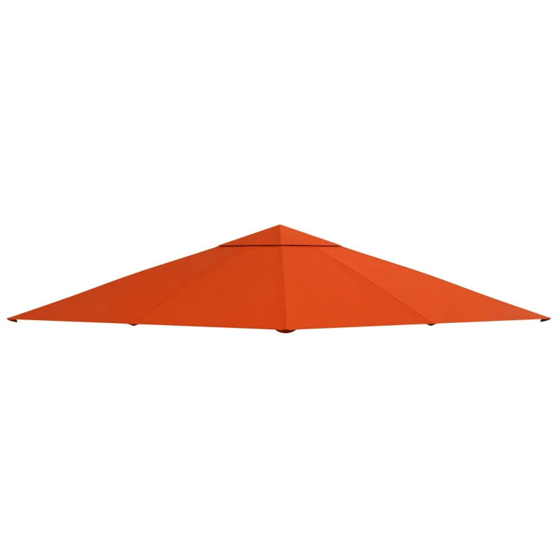 Outsunny Tetto Di Ricambio 3x3m Arancione per Gazebo da Giardino in Poliestere con Fori di Ventilazione
