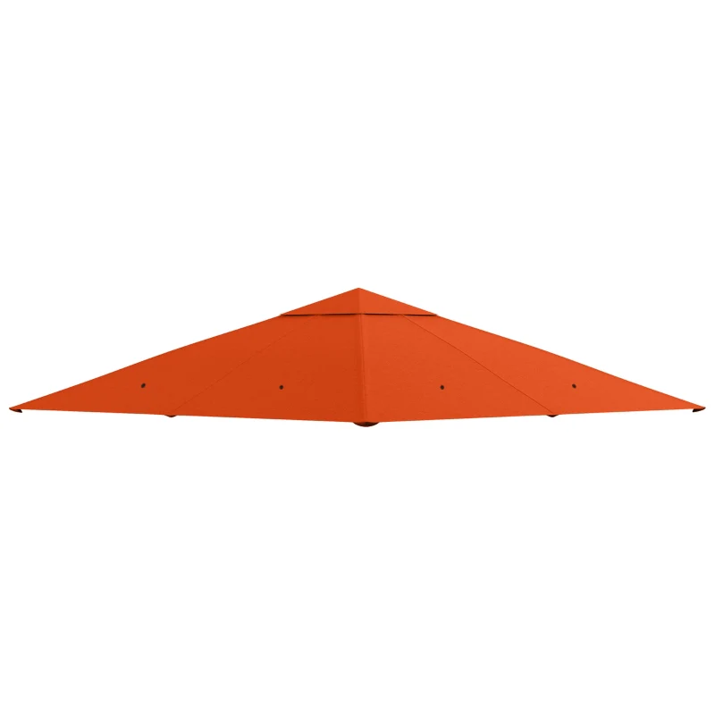 Outsunny Tetto Di Ricambio 3x3m Arancione per Gazebo da Giardino in Poliestere con Fori di Ventilazione - Image 2