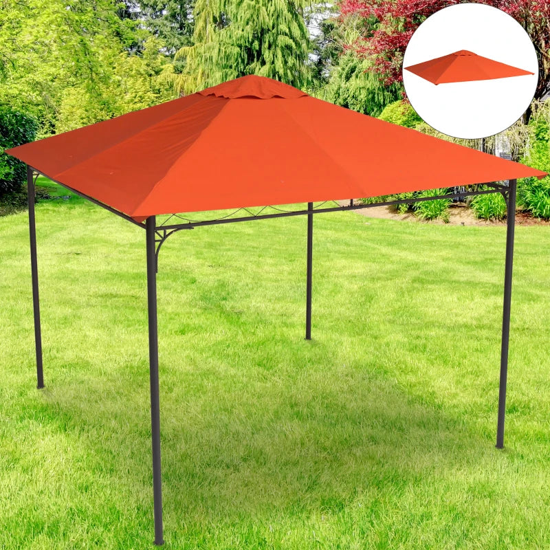 Outsunny Tetto Di Ricambio 3x3m Arancione per Gazebo da Giardino in Poliestere con Fori di Ventilazione - Image 7