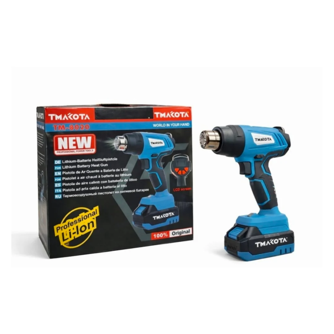 Pistola Aria Calda a Batteria Lition, TM-8020, Termosoffiatore Professionale Portatile, 2 Batterie, Ugelli e Valigetta - Image 3