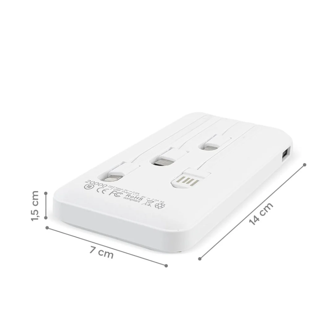 Powerbank Portatile,Caricabatterie 4 cavi di ricarica, Tascabile, Caricatore Portatile - Image 3