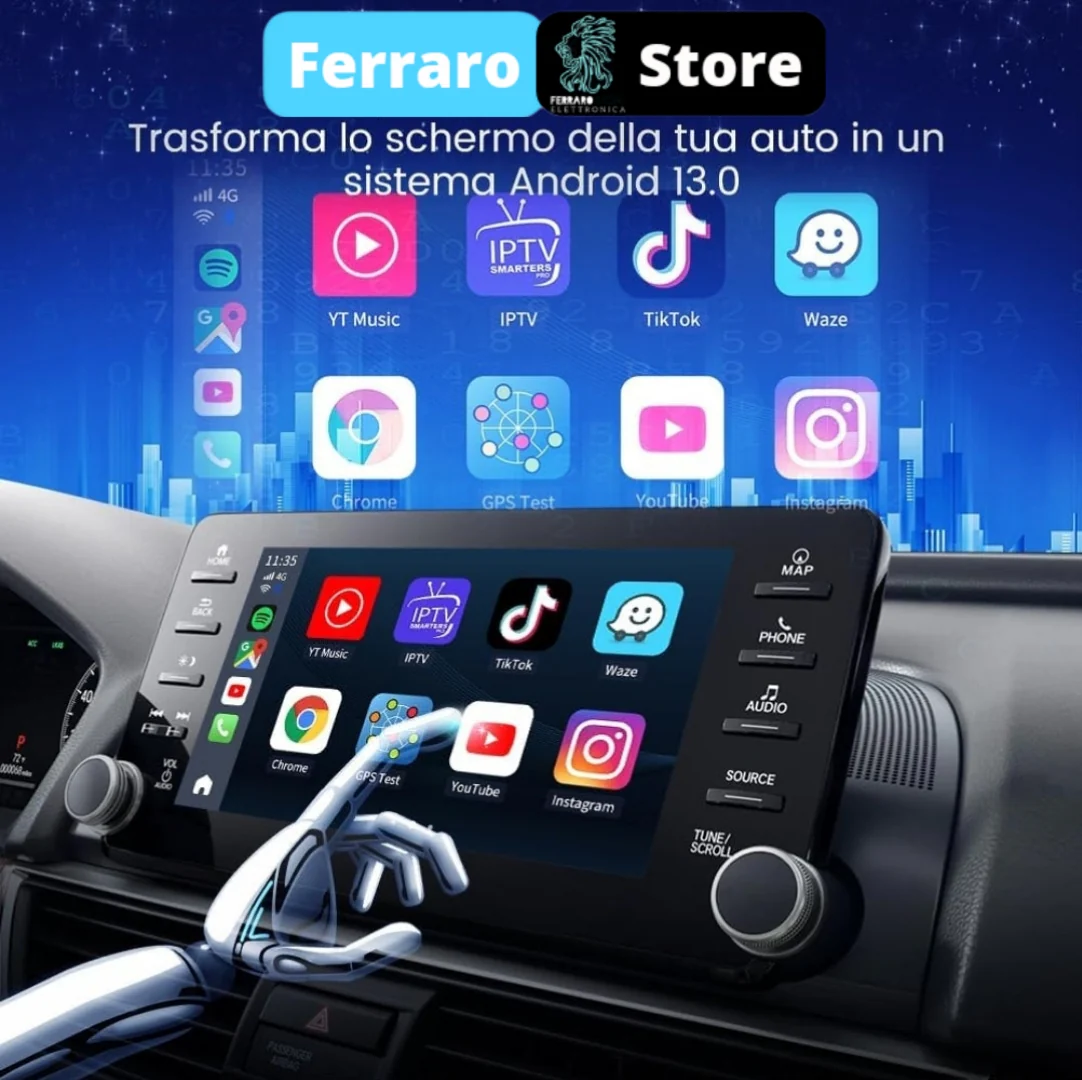 Scatoletta CarPlay e Android Auto, 8/128GB, Da Cablato a Wireless, Sblocco Sistema Operativo Android - Image 3