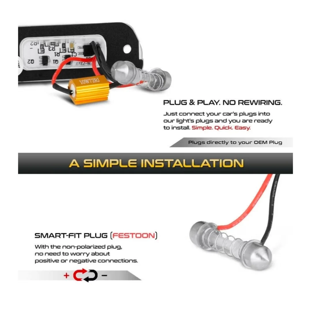 Set Luci Targa a Led per Smart Mercedes-Benz W164, X164, W251, ML, GL, Classe R , Plug and Play - Image 3