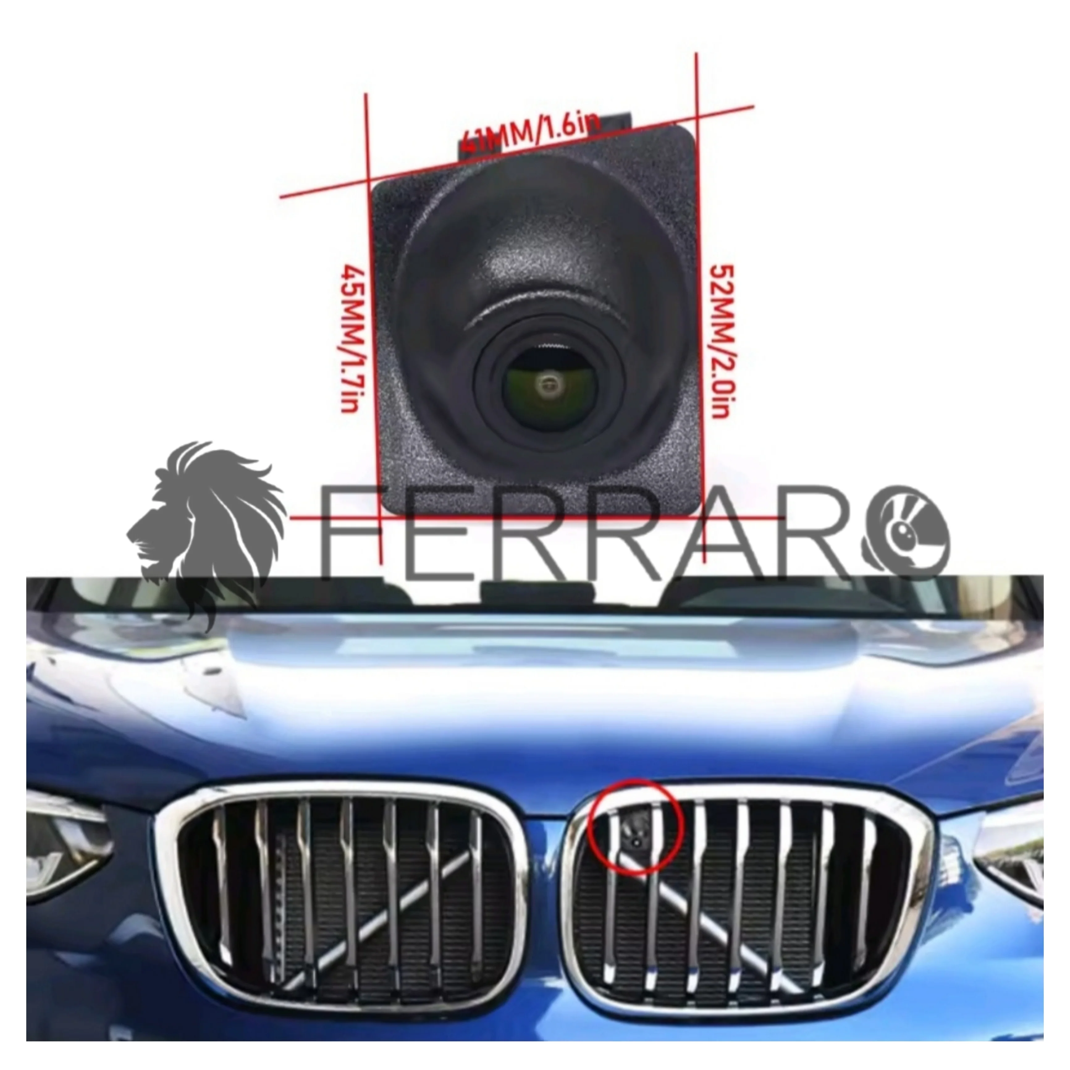 (PRENOTA) Telecamera Frontale per BMW X3, X4, X5, AHD, 1920x1080, 170° Gradi - Image 3