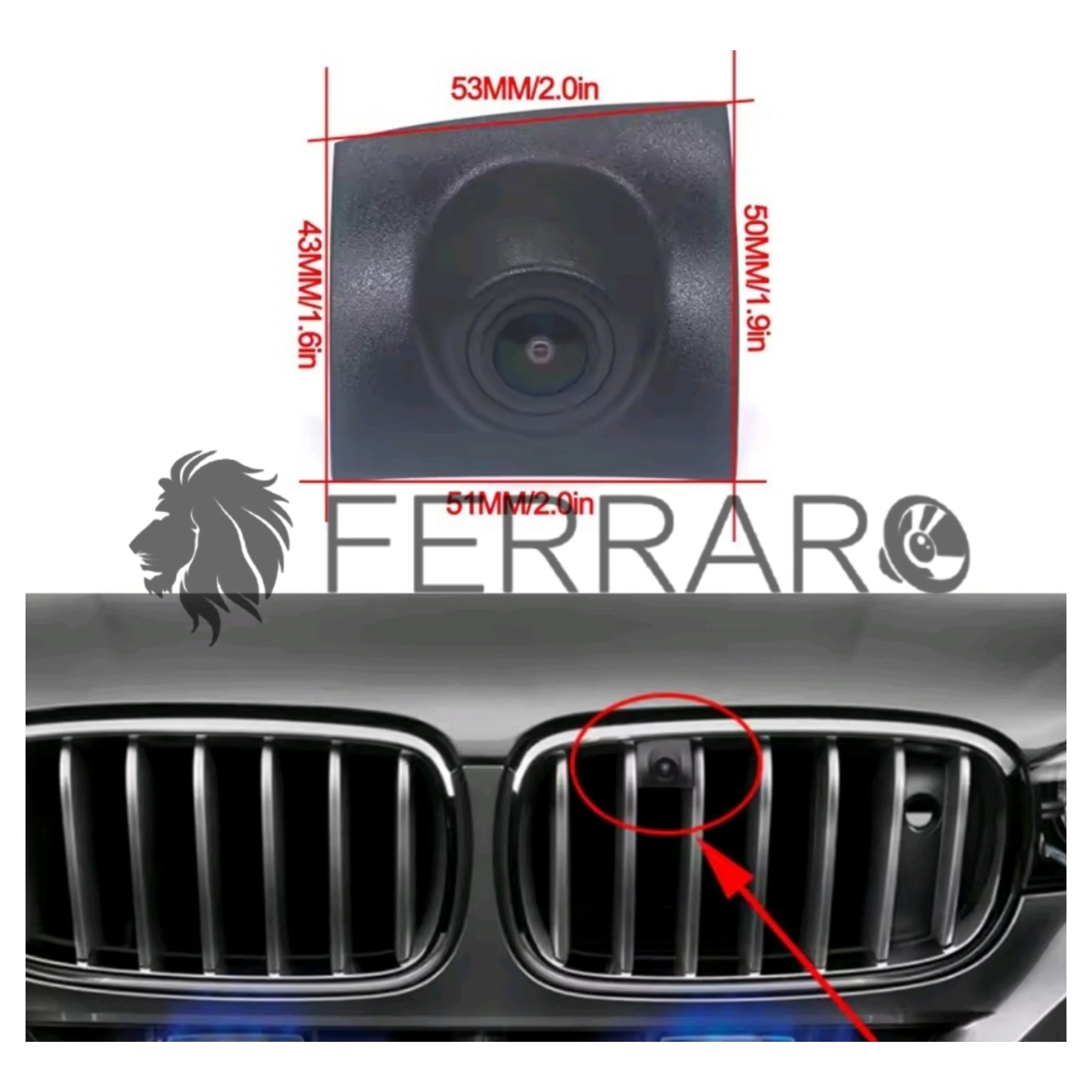 (PRENOTA) Telecamera Frontale per BMW X3, X4, X5, AHD, 1920x1080, 170° Gradi - Image 3