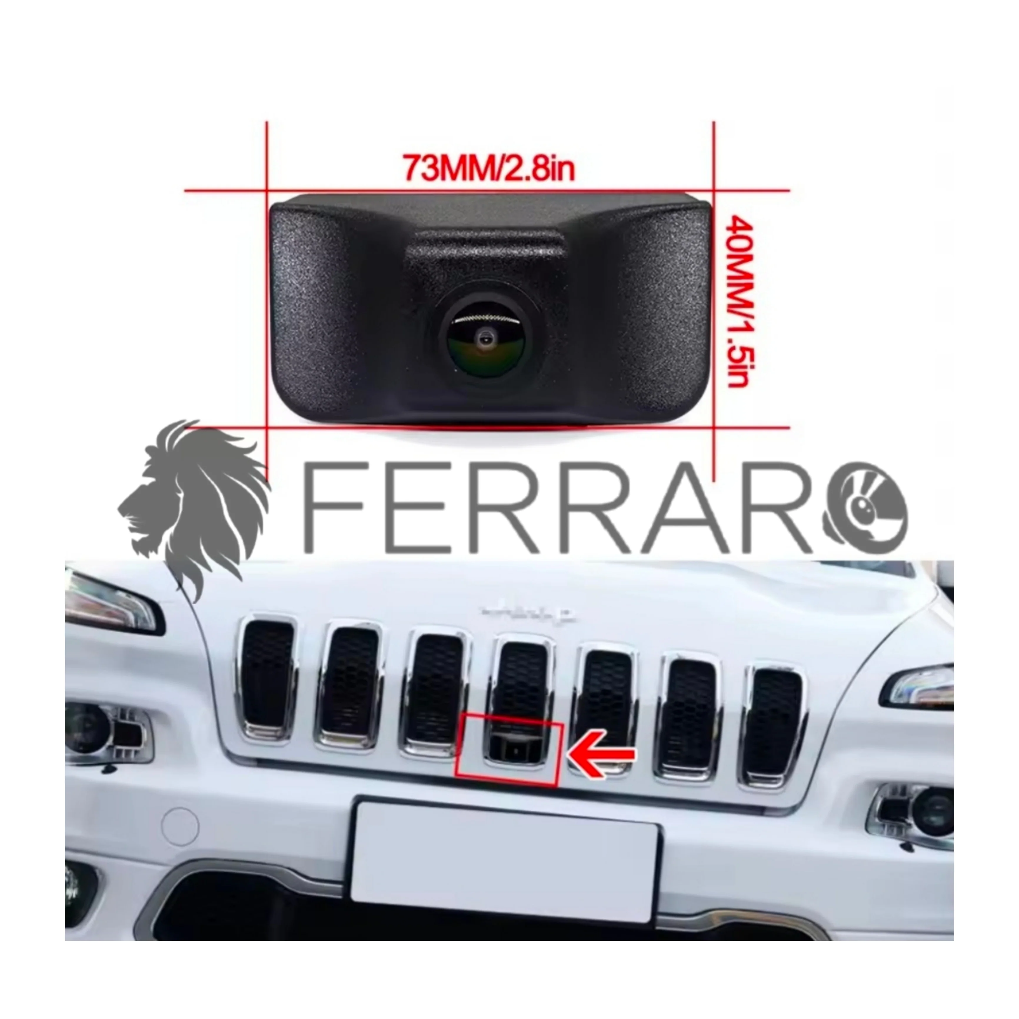 (PRENOTA) Telecamera Frontale per Jeep Wrangler JK, Compass, AHD, 1920x1080, 170° Gradi - Image 3