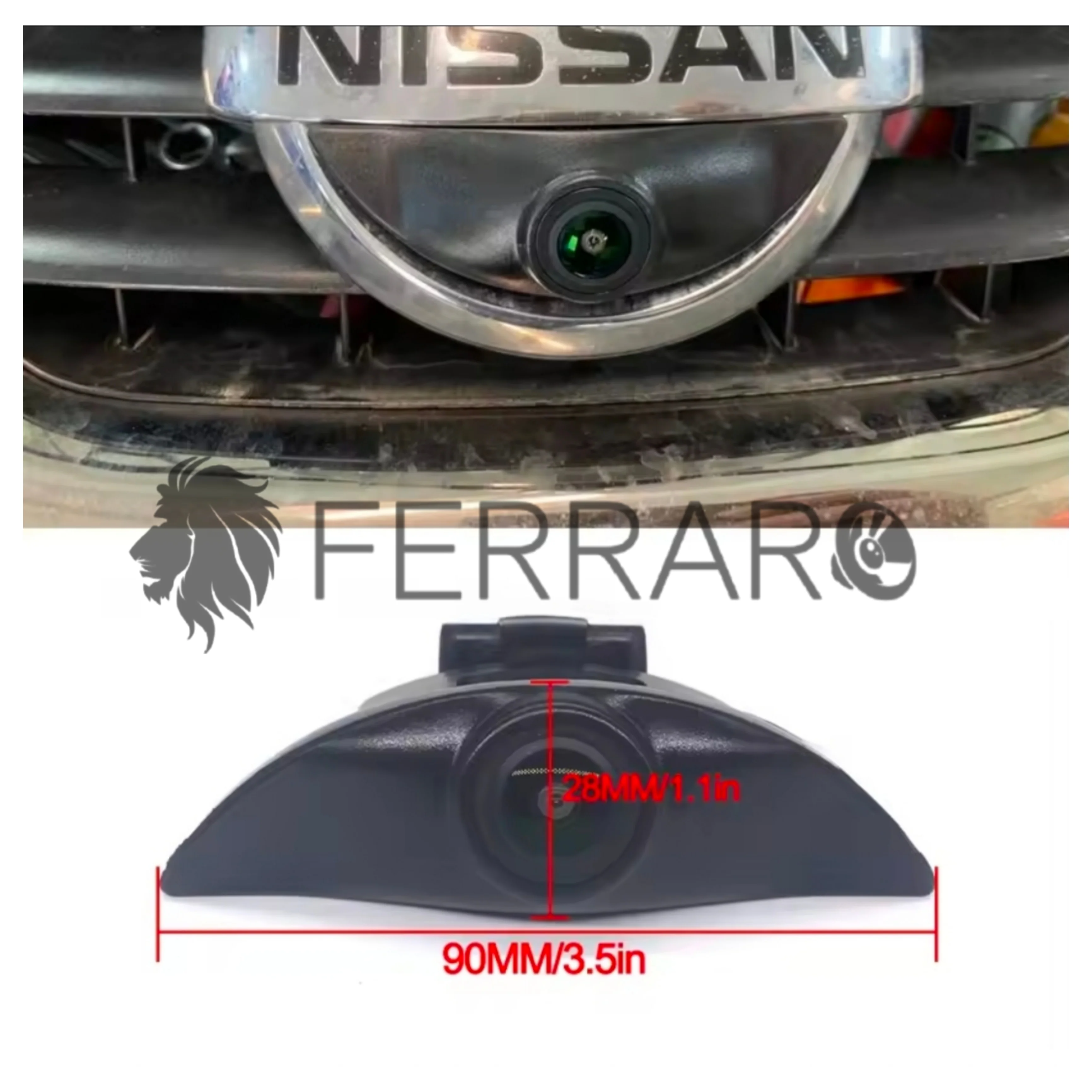 (PRENOTA) Telecamera Frontale per Nissan X-Trail T30, Qashqai J10, J11 (Compatibilità in Descrizione), AHD, 1920x1080, 170° Gradi - Image 3