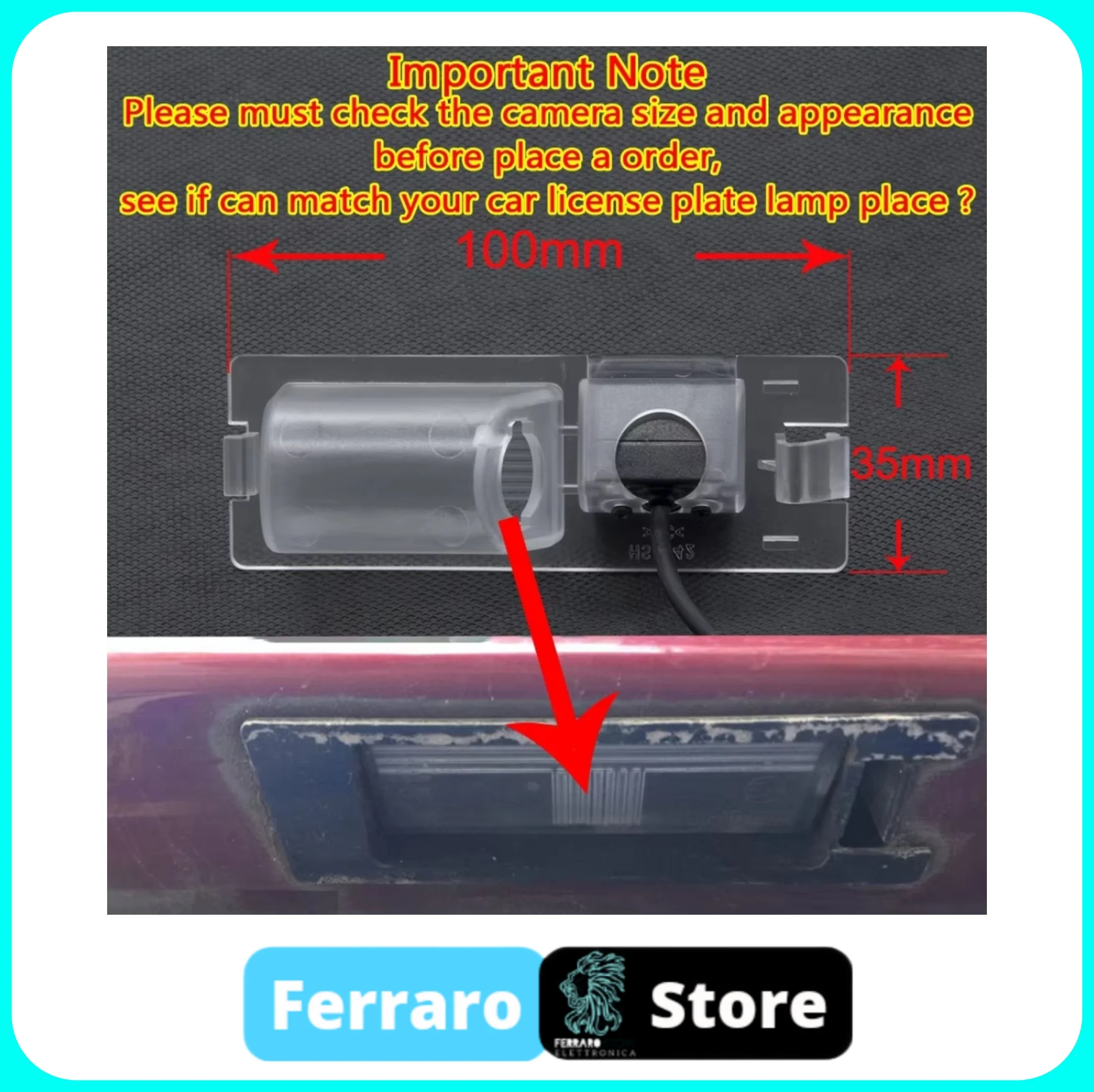 (PRENOTA) Telecamera Posteriore per Fiat (Compatibilità in Descrizione) AHD 1920x1080 | 170° Gradi - Image 2