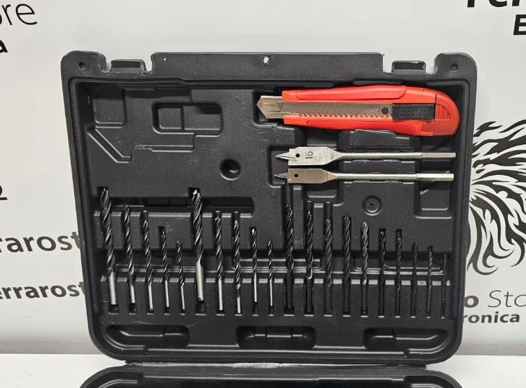 Trapano Avvitatore 77 pezzi, a Doppia Batteria, 12v, Valigetta Rigida - Image 6