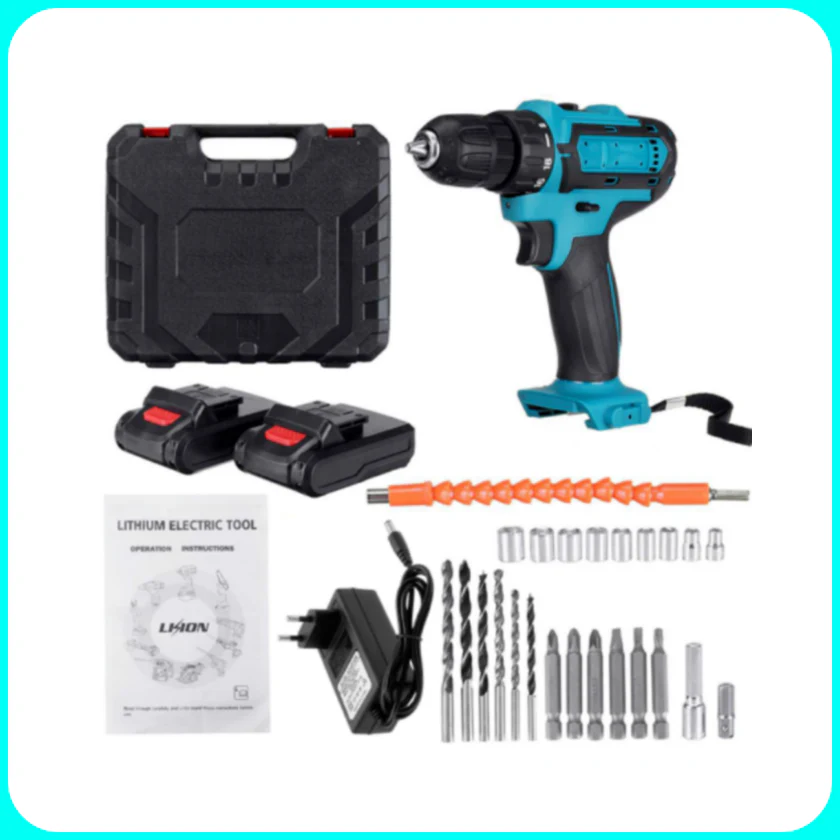 Trapano Avvitatore Percussione, Doppia Batteria 48V, Accessori e Valigetta - Image 4