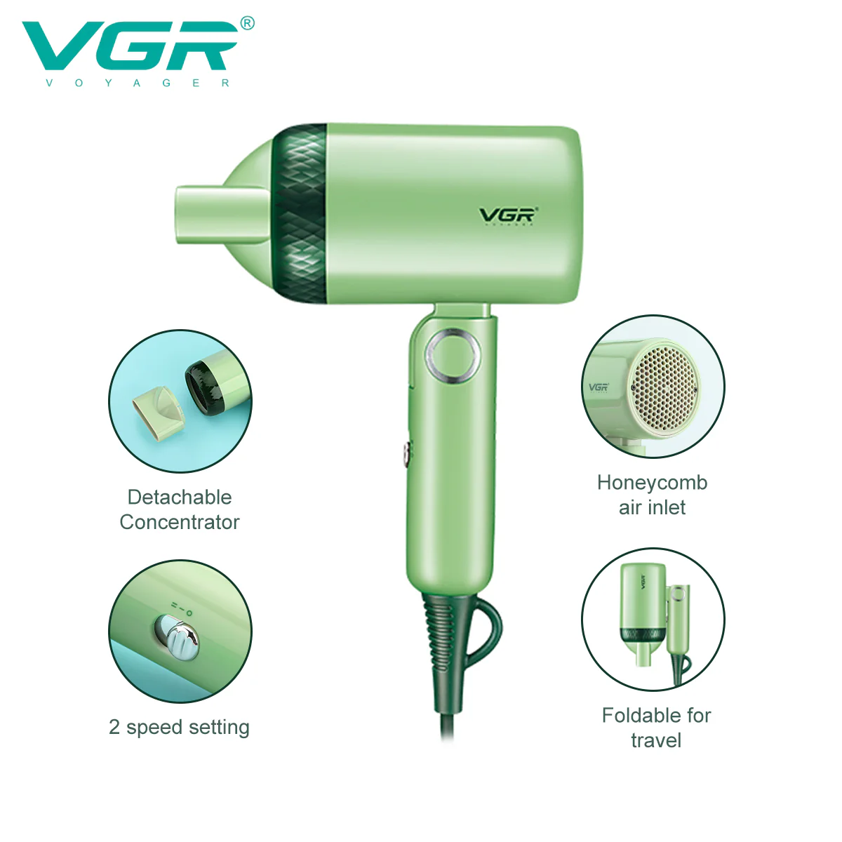 VGR Asciugacapelli | Professionale | Elettrico | VGR V-421 - Image 3