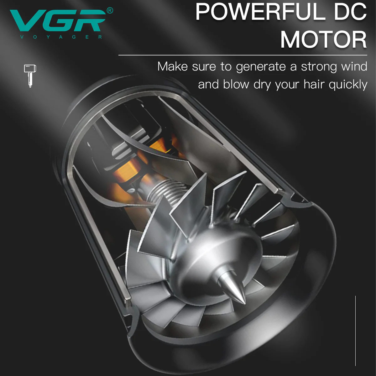 VGR Asciugacapelli | Professionale | Regolazione | VGR V-400 - Image 3