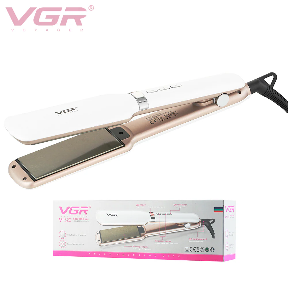 VGR Piastra Capelli | Professionale | Larga 42mm | Rivestita in Ceramica | Display LCD | V-520