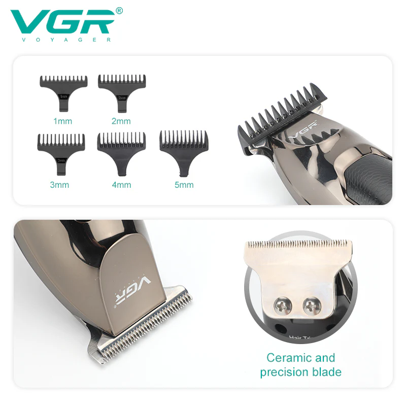 VGR Regola Barba | Trimmer | Professionale | USB | Senza Filo | VGR V-030 - Image 4