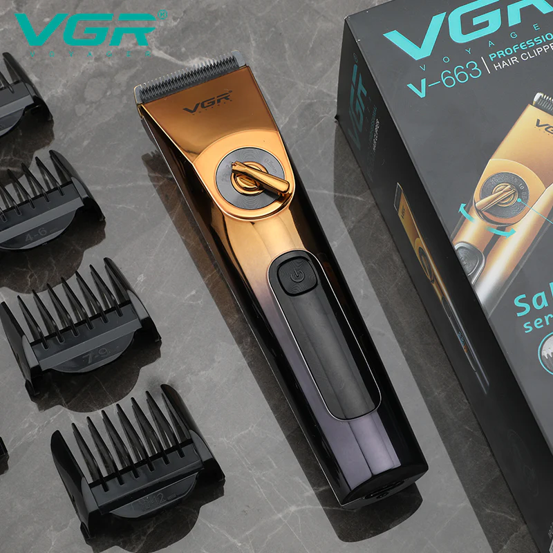 VGR Rasoio Capelli | Professionale |  Batteria | USB | Professionale |  Impermeabile | V-663 - Image 4