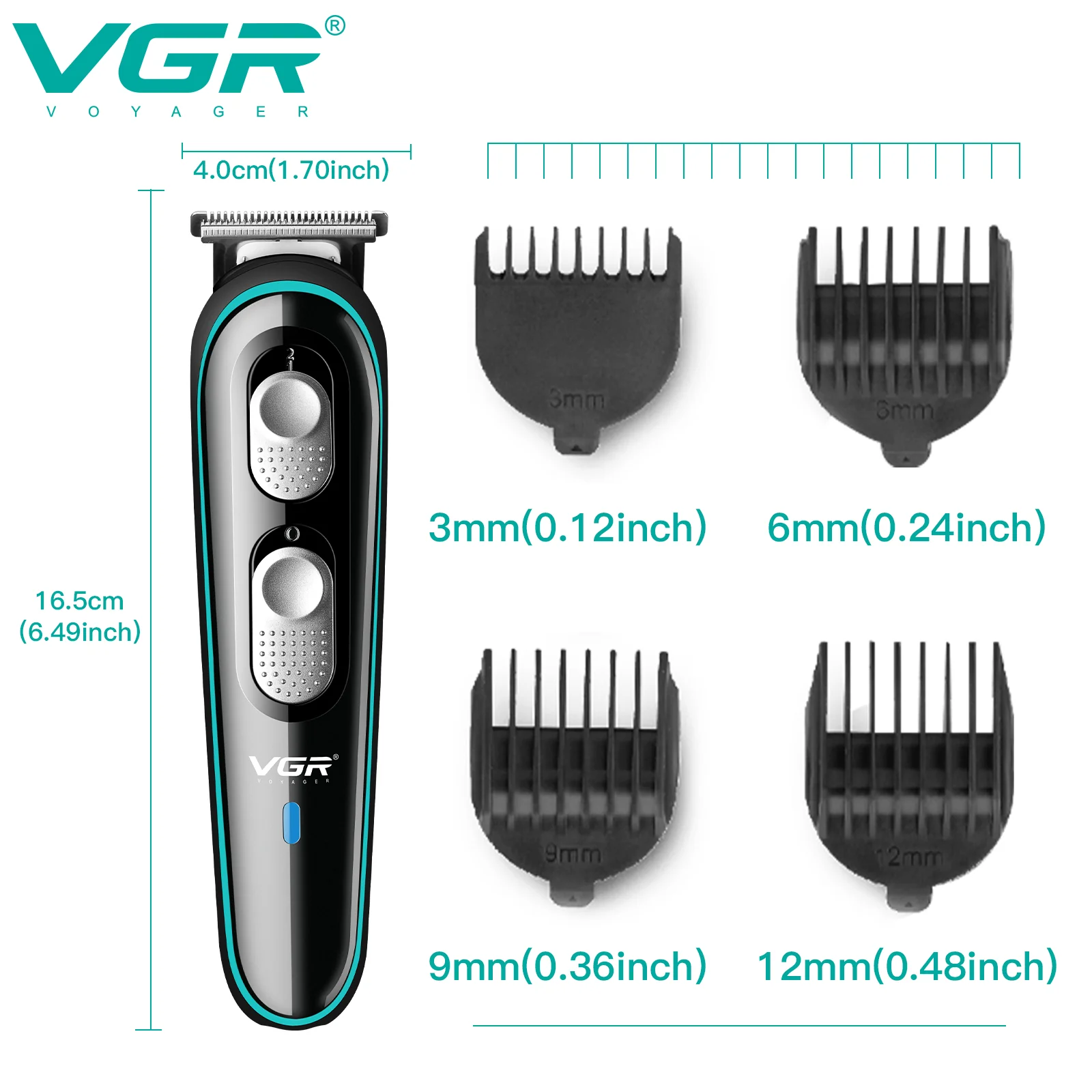 VGR Rasoio Capelli | Professionale | Impermeabile | Rifinitura | Tagliacapelli | Ricaricabile | V-055 - Image 2