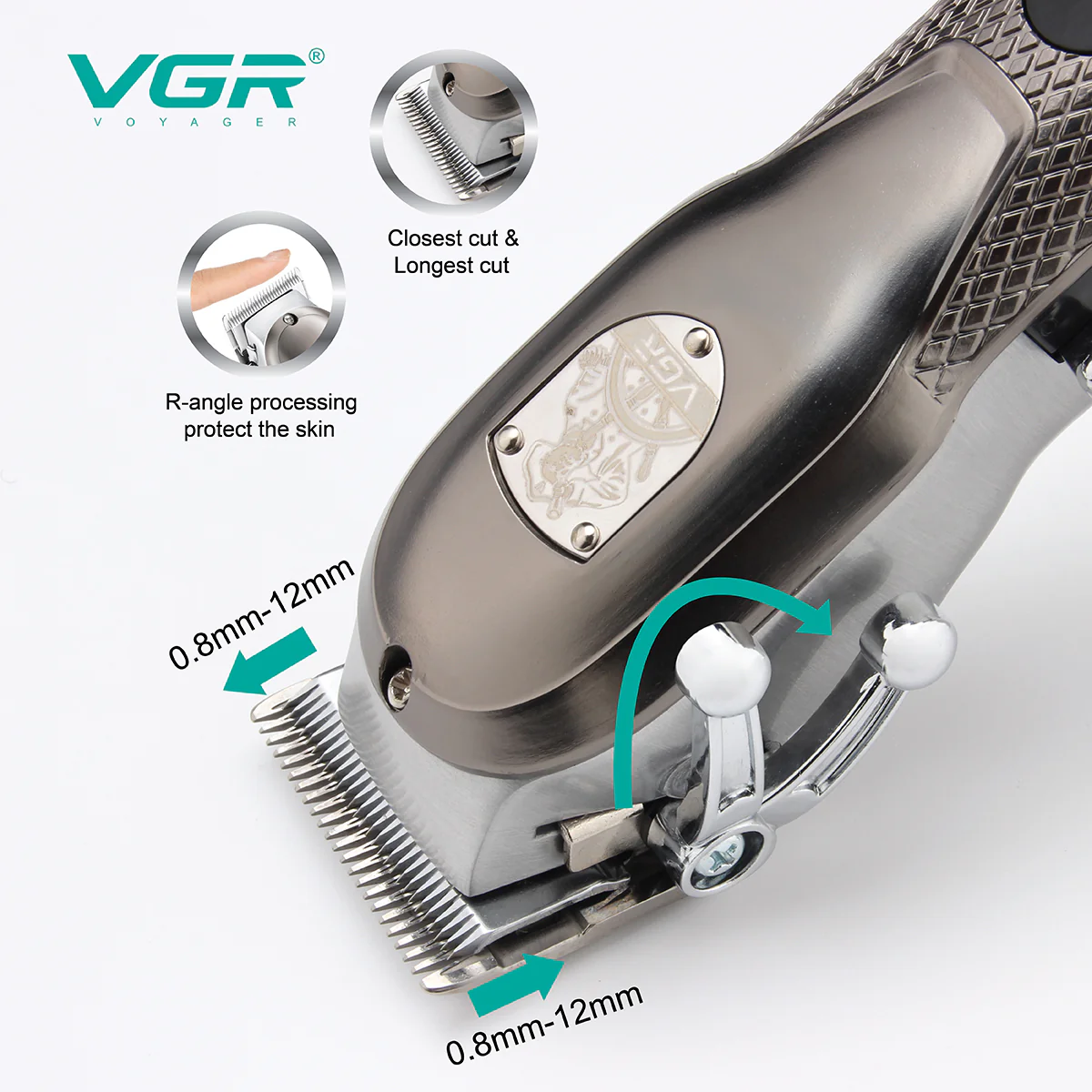 VGR Rasoio Capelli | Professionale | Taglia Capelli | in Metallo | Ricarica | USB | VGR V-276 - Image 3
