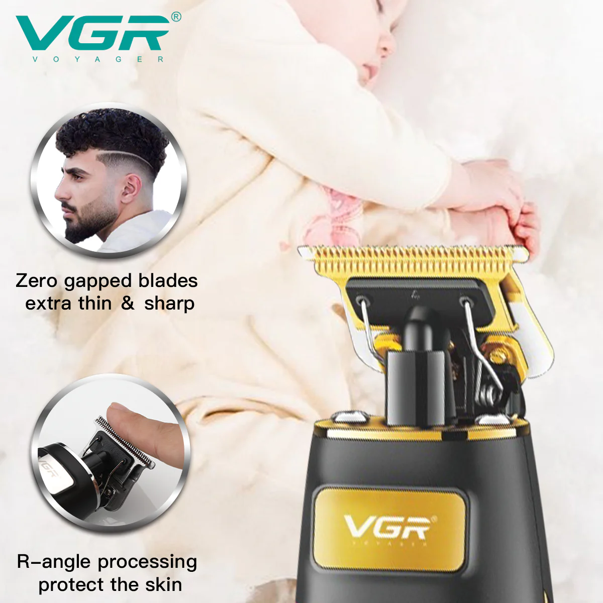 VGR Rasoio Capelli | Rifinitore | Barba |  Batteria | Lama da 0mm | V-192 - Image 2