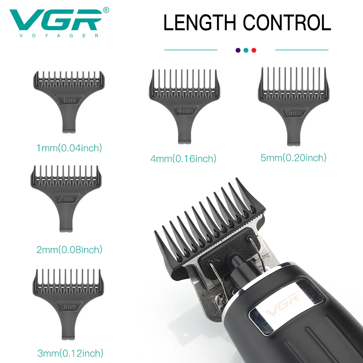 VGR Rasoio Capelli | Rifinitore | Barba |  Batteria | Lama da 0mm | V-192 - Image 5
