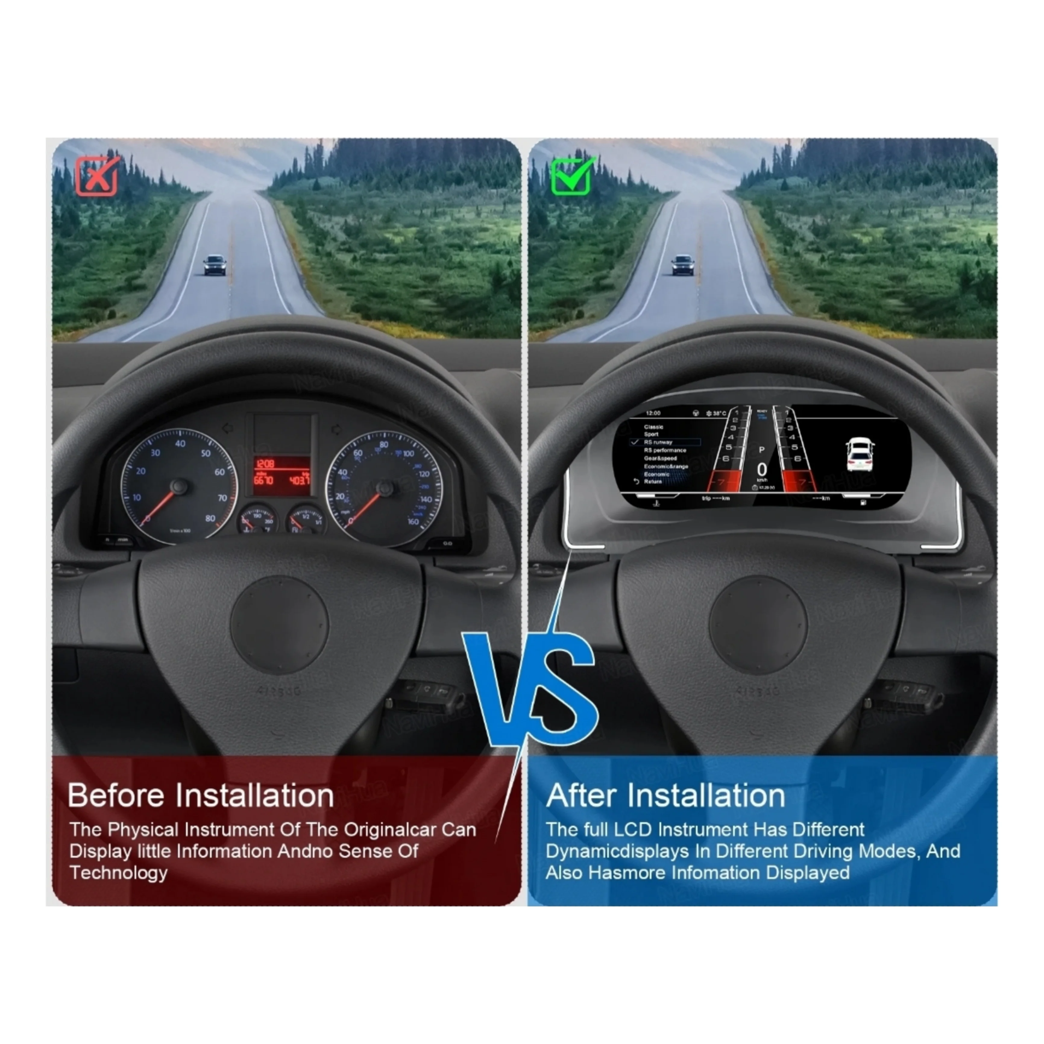 (PRENOTA) Virtual Cockpit 12.3" per Volkswagen Golf 5ª Serie, HD Ultra, CarPlay e Android Auto - Image 3