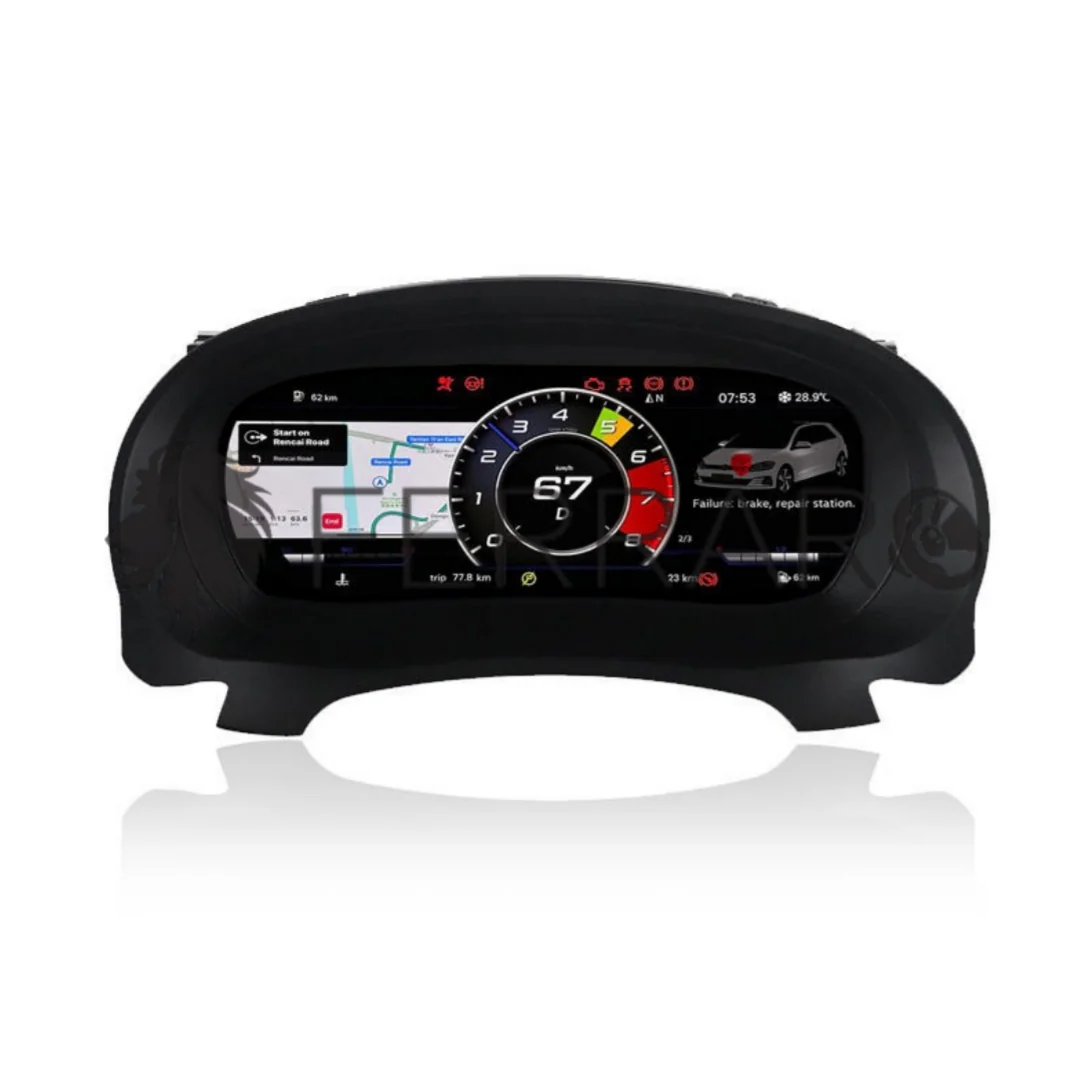 Virtual Cockpit 12.3" per Volkswagen Golf 6ª Serie, HD Ultra, CarPlay e Android Auto