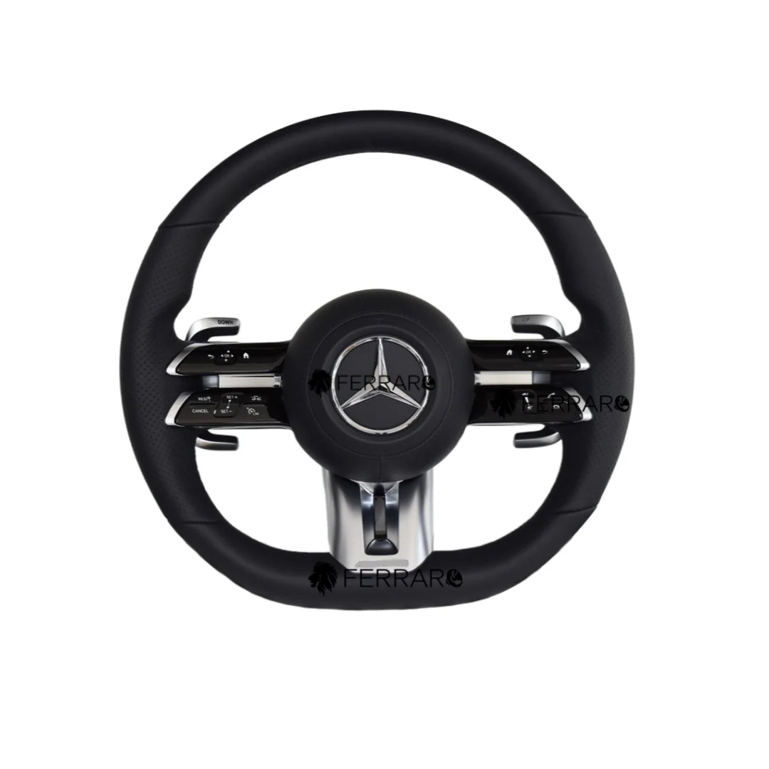 (PRENOTA) Volante per Mercedes, Nera, Linea Nera, Perforazione, AMG