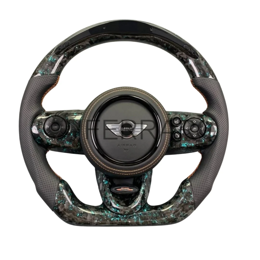 (PRENOTA) Volante per Mini Cooper, Nero, Carbonio, LED, Perforato
