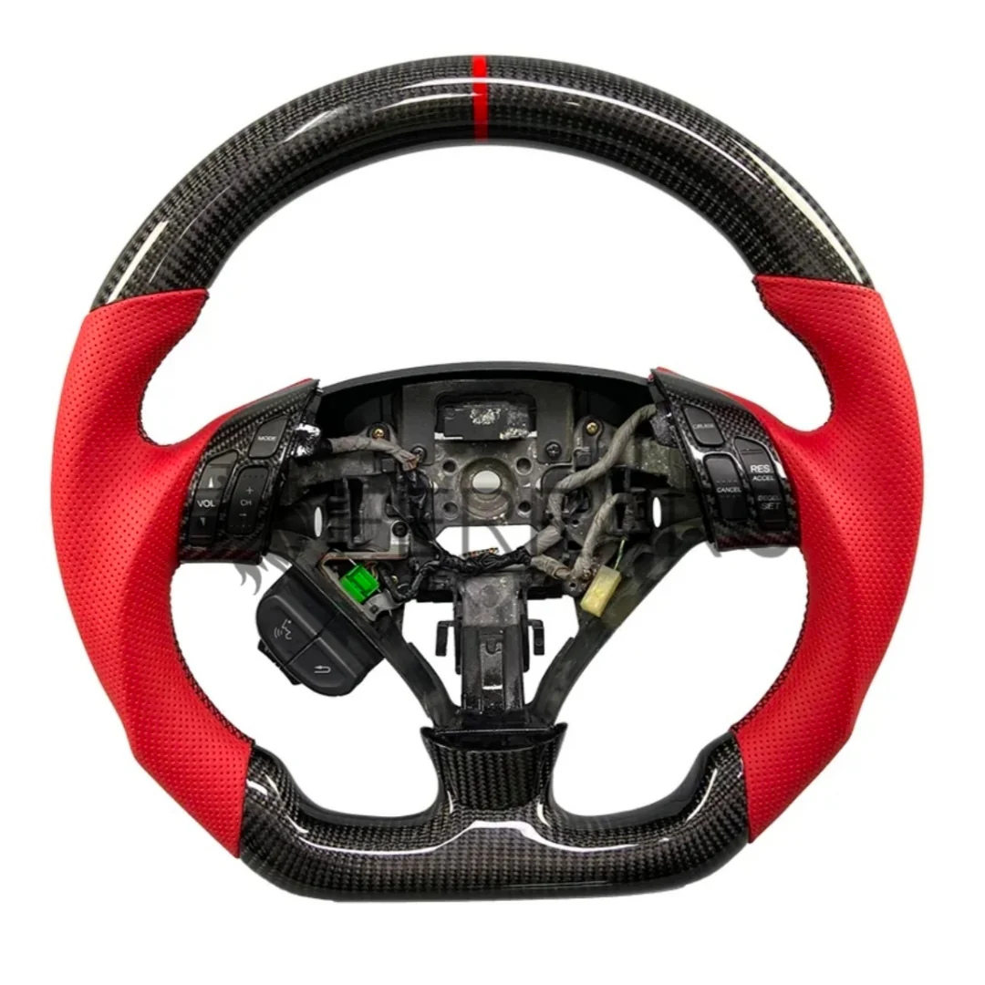 (PRENOTA) Volante Sportivo per Honda Accord (2002-2007), Carbonio, Customizzato in Pelle
