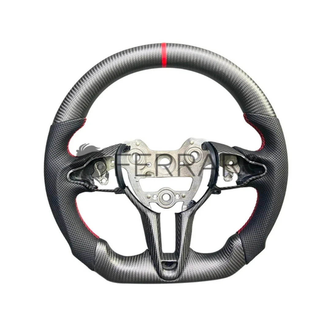 (PRENOTA) Volante Sportivo per Hyundai i30N Elantra (2010-2017), Carbonio, Customizzato in Pelle